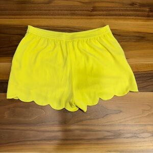 Naked Zebra High Waist Yellow Scalloped Shorts